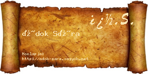Ádok Sára névjegykártya